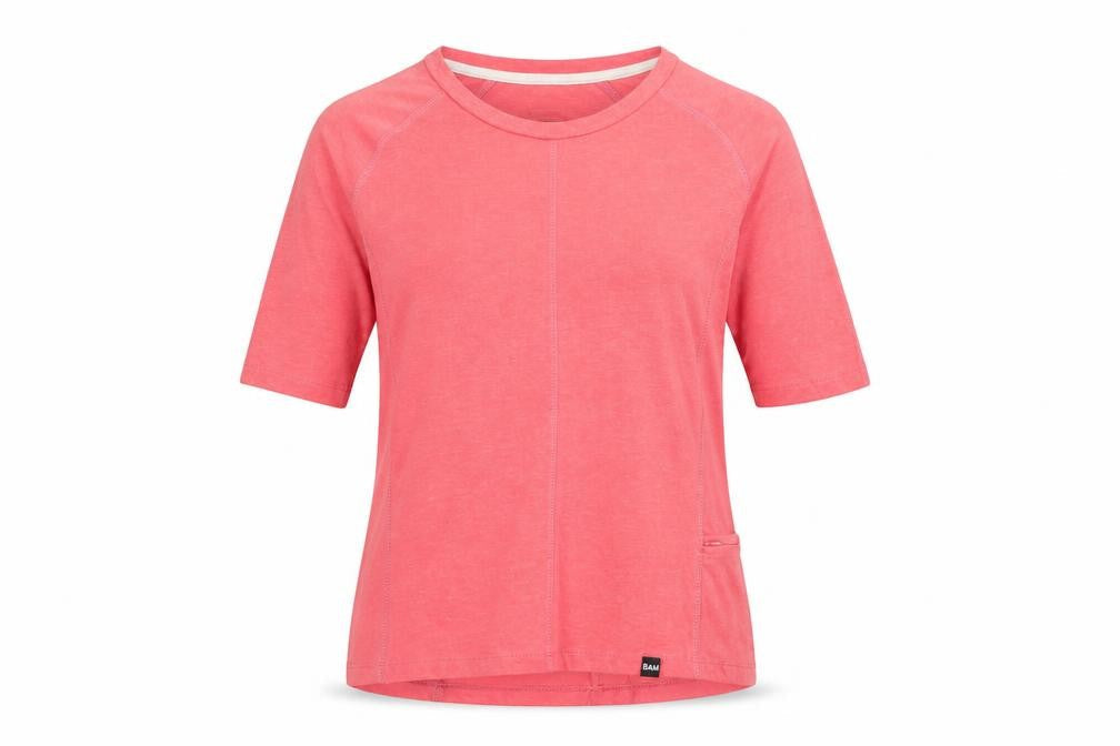 Bamboo Womens Pink Viscose Basic T-Shirt Size 8 Round Neck
