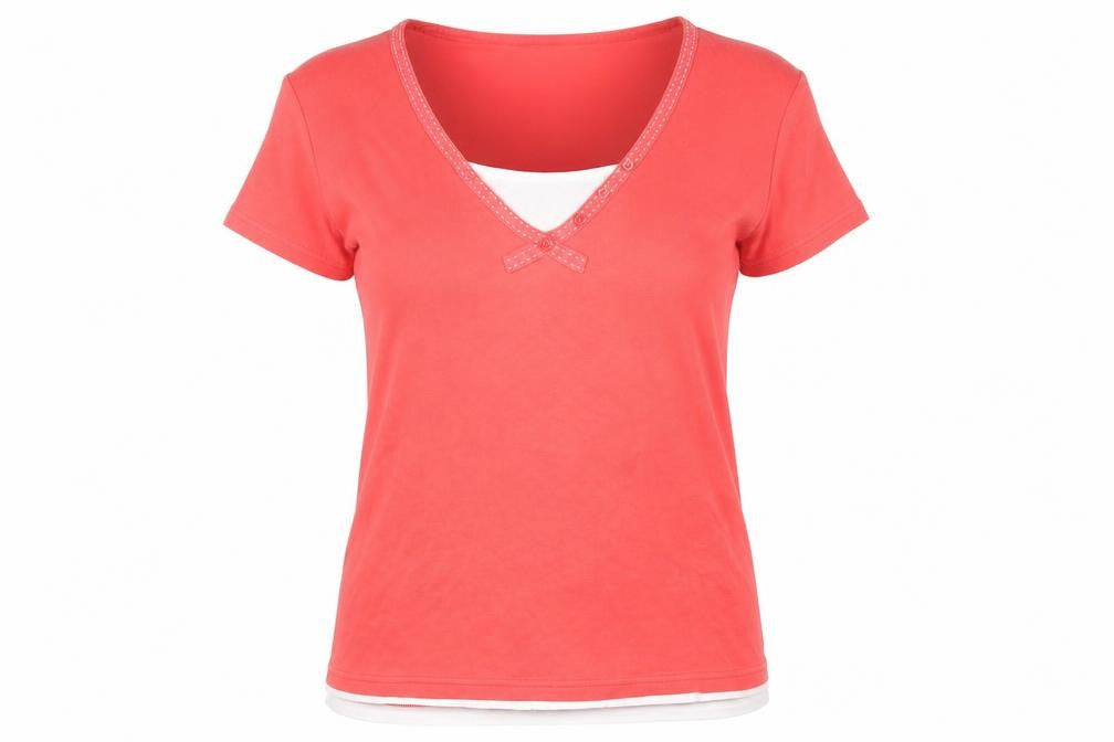 Maine Womens Red Cotton Basic T-Shirt Size 20 Round Neck
