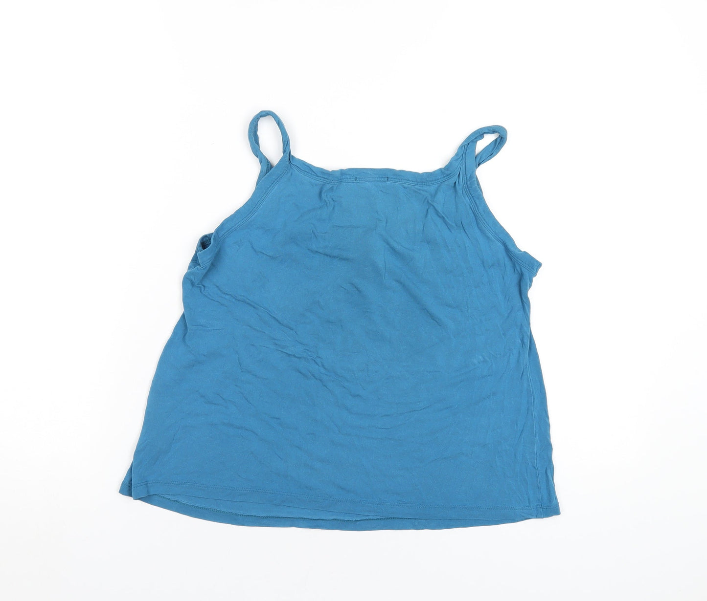 Marks and Spencer Womens Blue Viscose Camisole T-Shirt Size 14 Scoop Neck