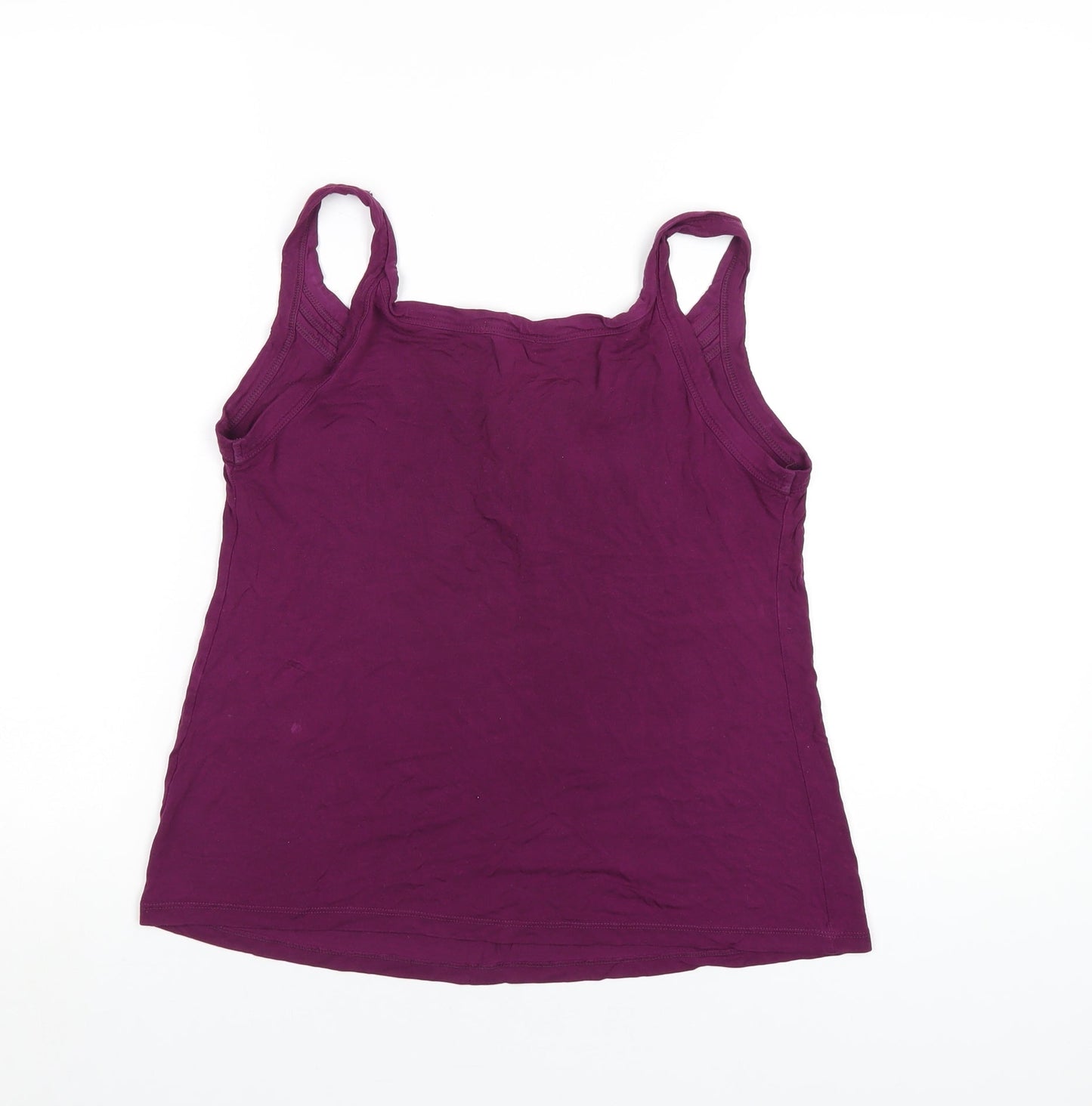 Marks and Spencer Womens Purple Viscose Camisole T-Shirt Size 14 Scoop Neck