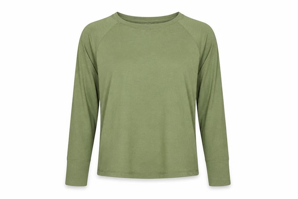 Beyond Womens Green Polyester Basic T-Shirt Size S Round Neck