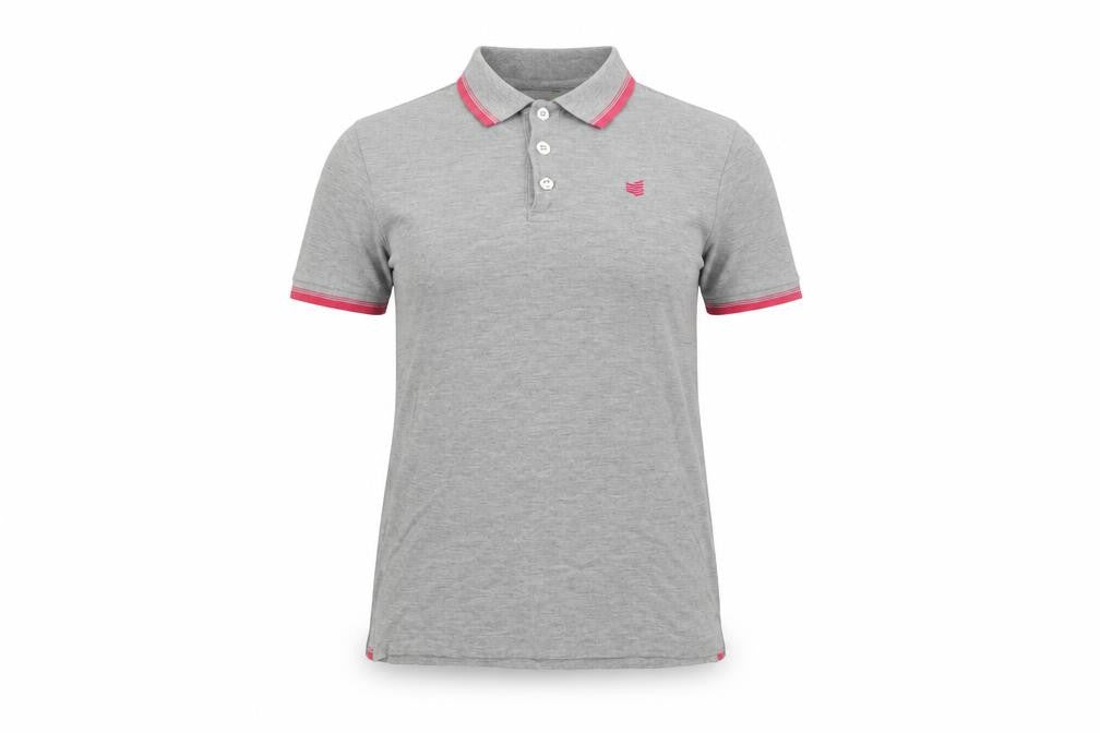 Gio-Goi Womens Grey Cotton Basic Polo Size S Collared