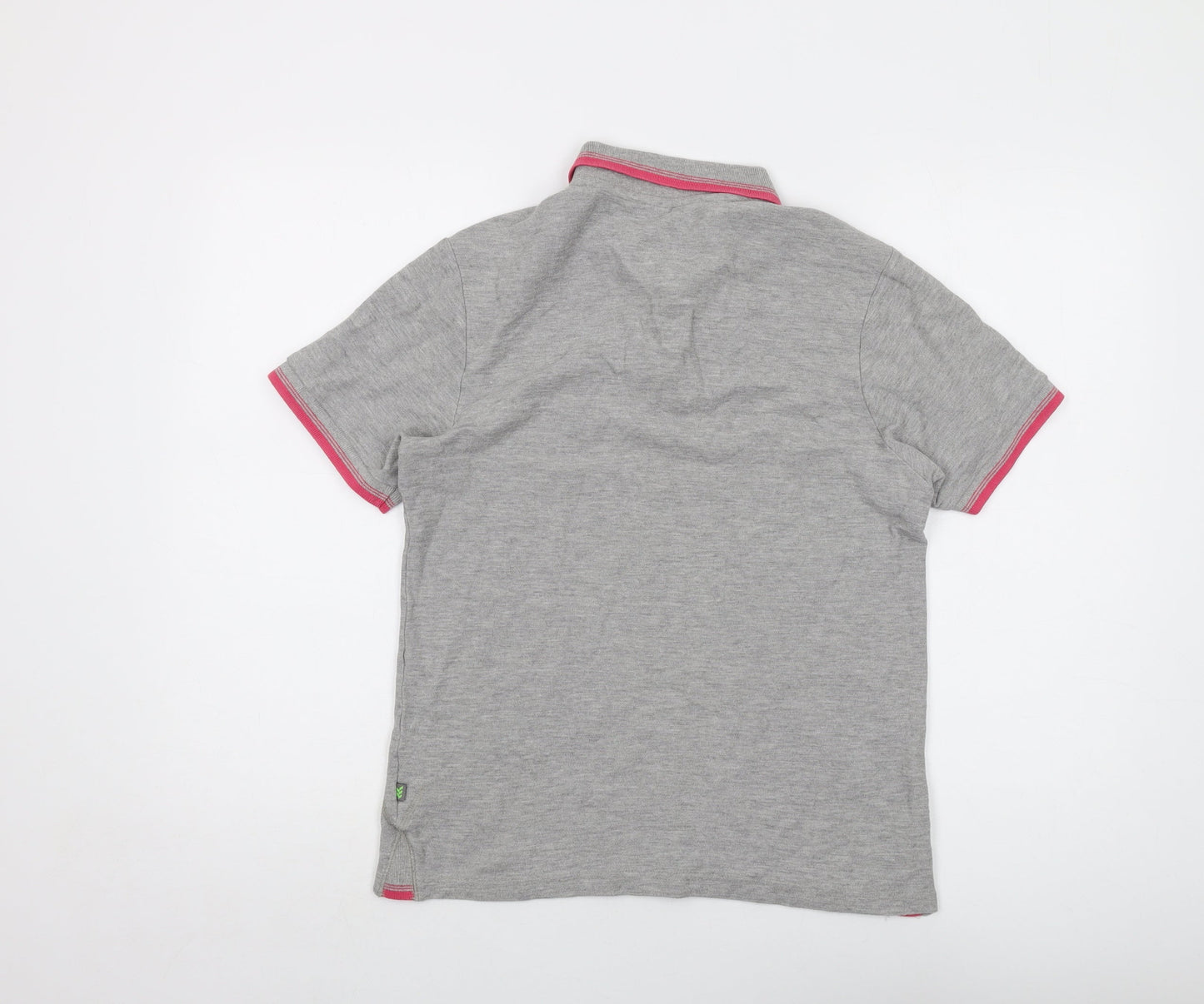 Gio-Goi Womens Grey Cotton Basic Polo Size S Collared