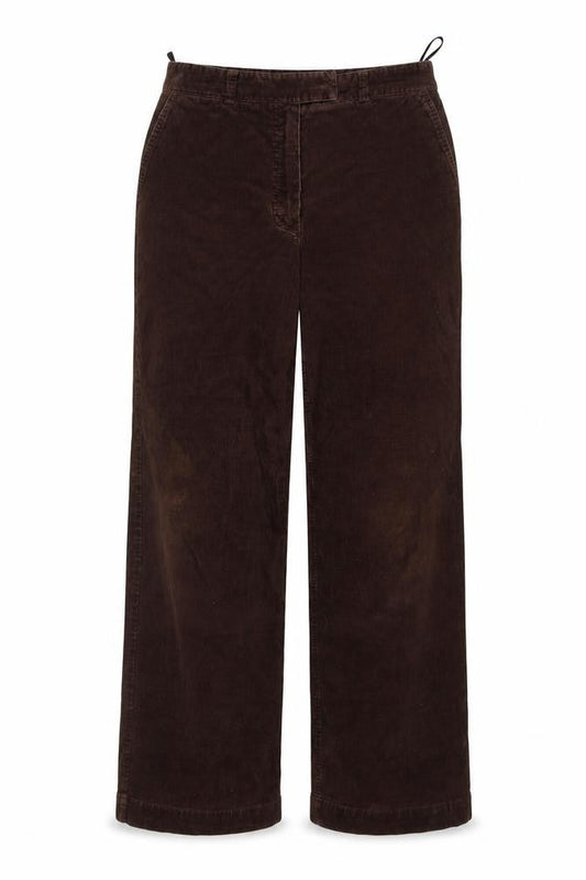 Olsen Womens Brown Cotton Trousers Size 28 in L31 in Regular Button