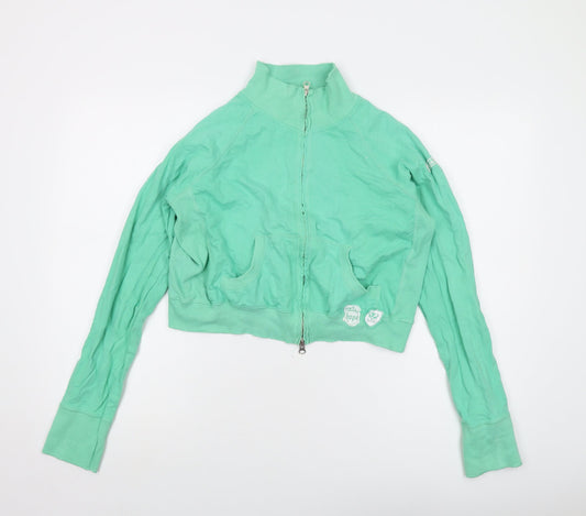 New Look Womens Green Cotton Full Zip Sweatshirt Size 16 Zip