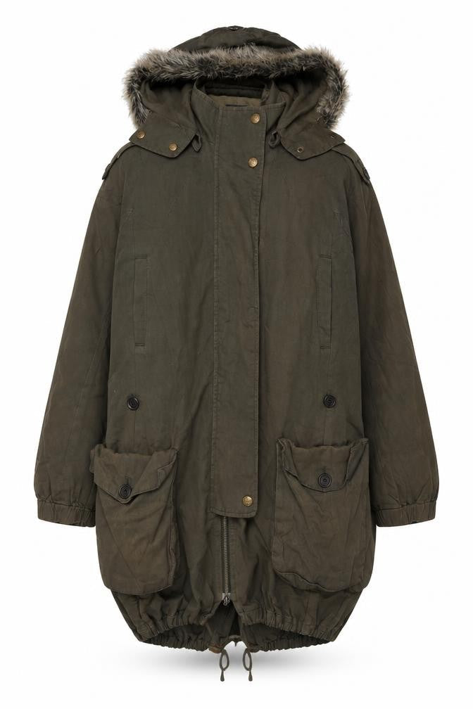 Witchery Womens Green Parka Jacket Size 10 Zip