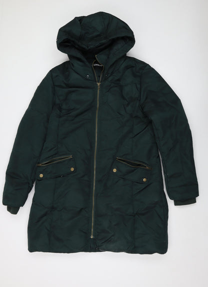 Additional front view of Kaleidoscope women’s green jacket, size UK 14, zip