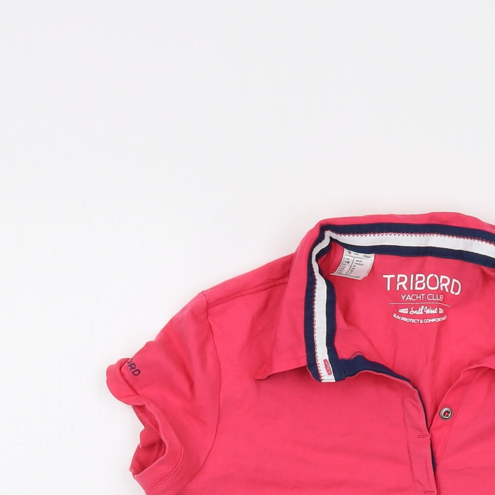 Tribord Womens Pink Cotton Basic Polo Size XS Collared
