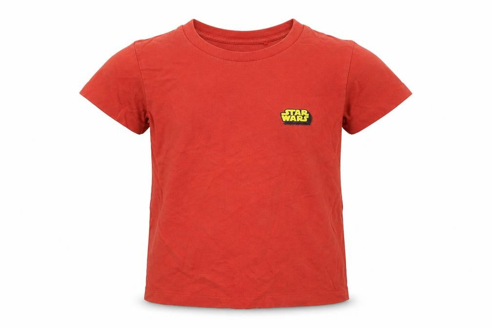 Star Wars Girls Orange Cotton Basic T-Shirt Size 5-6 Years Crew Neck Pullover