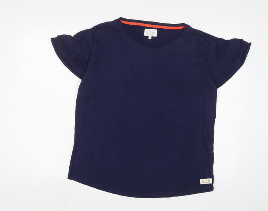 Marks and Spencer Womens Blue Solid Cotton Top Pyjama Top Size 12