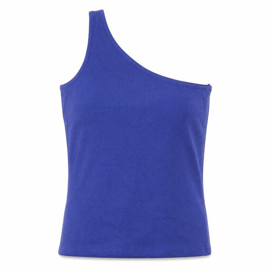 Marks and Spencer Womens Blue Cotton Basic Tank Size 16 One Shoulder
