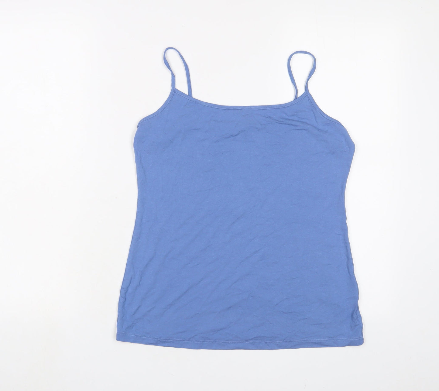 Limited Collection Womens Blue Viscose Basic Tank Size M Scoop Neck