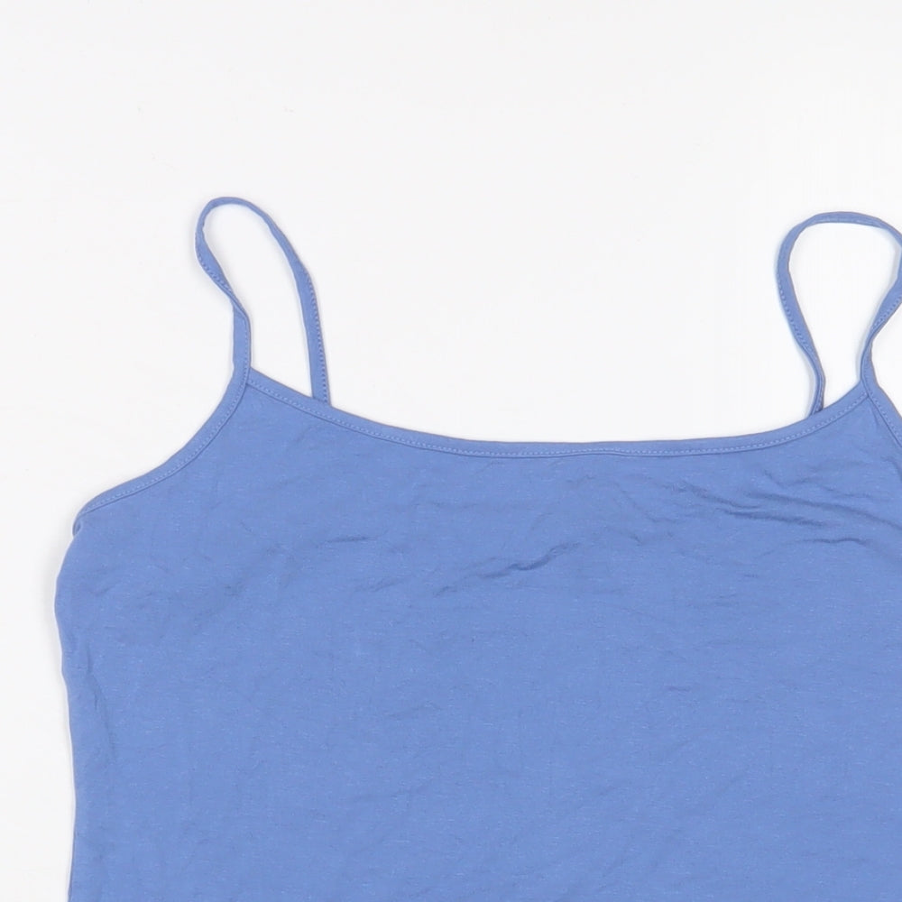 Limited Collection Womens Blue Viscose Basic Tank Size M Scoop Neck