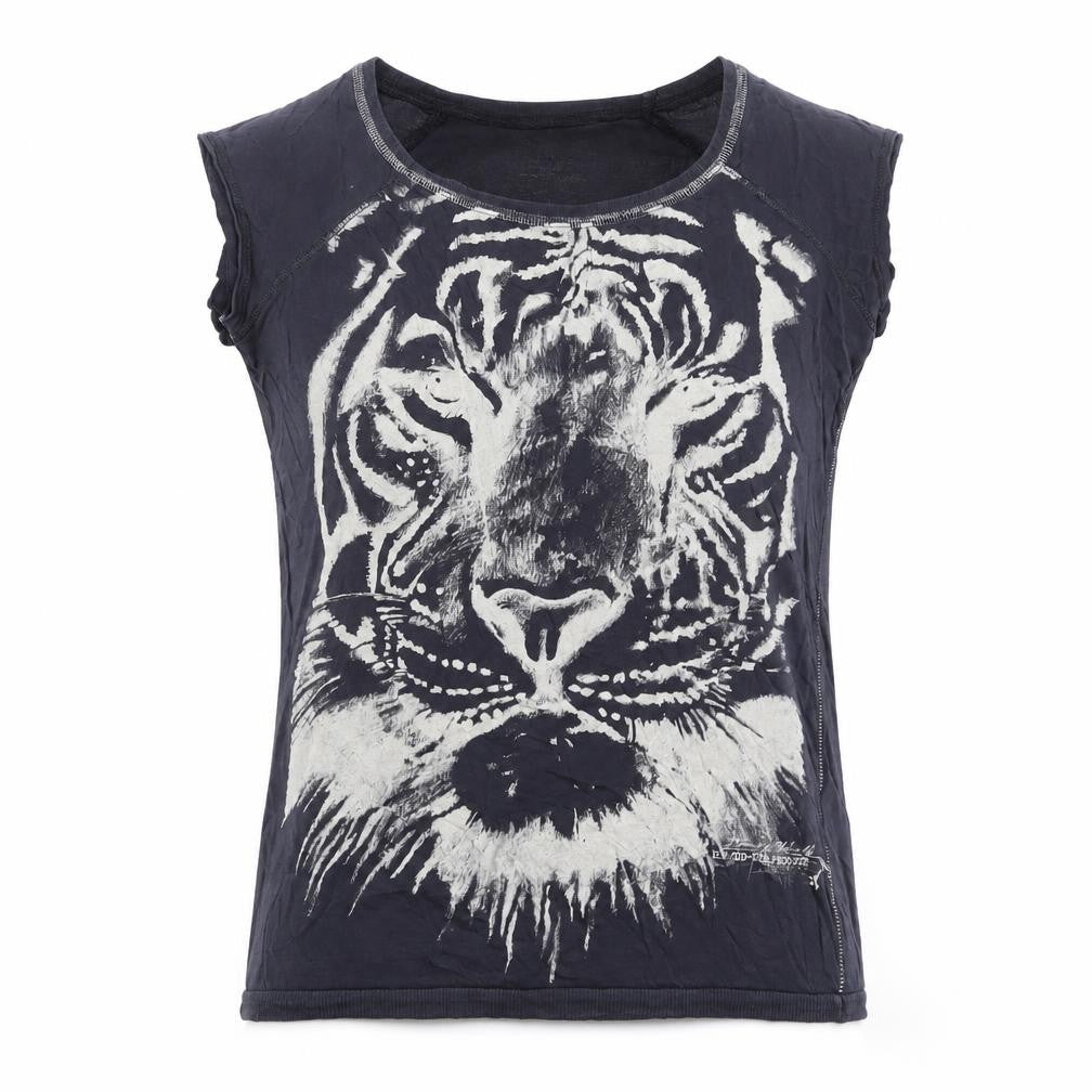 River Island Womens Grey Cotton Basic Tank Size 8 Boat Neck
