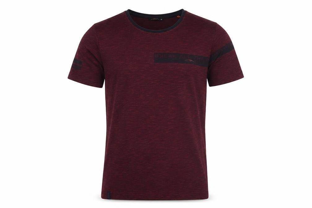 Maraton Mens Red Polyester Basic T-Shirt Size S Crew Neck Pullover
