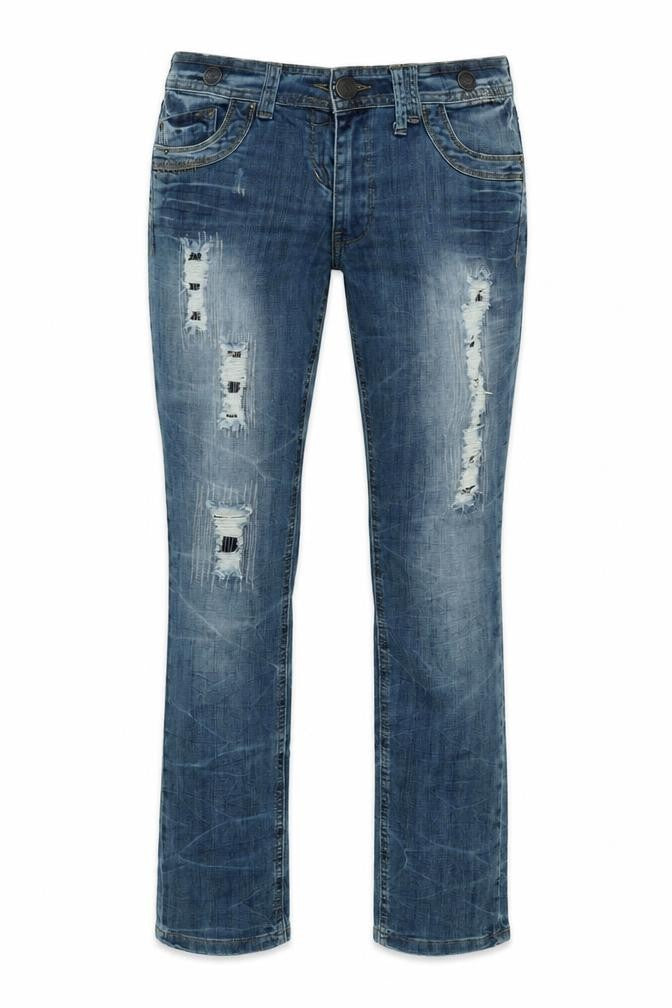 Authentic Womens Blue Cotton Straight Jeans Size 32 in L31 in Regular Zip - Logo