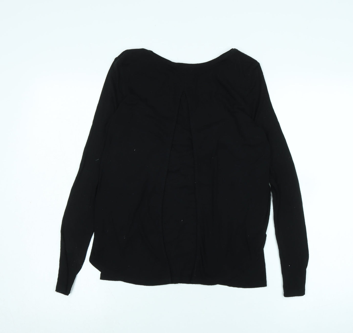 Phase Eight Womens Black Cotton Blend Tunic T-Shirt Size 10 Scoop Neck