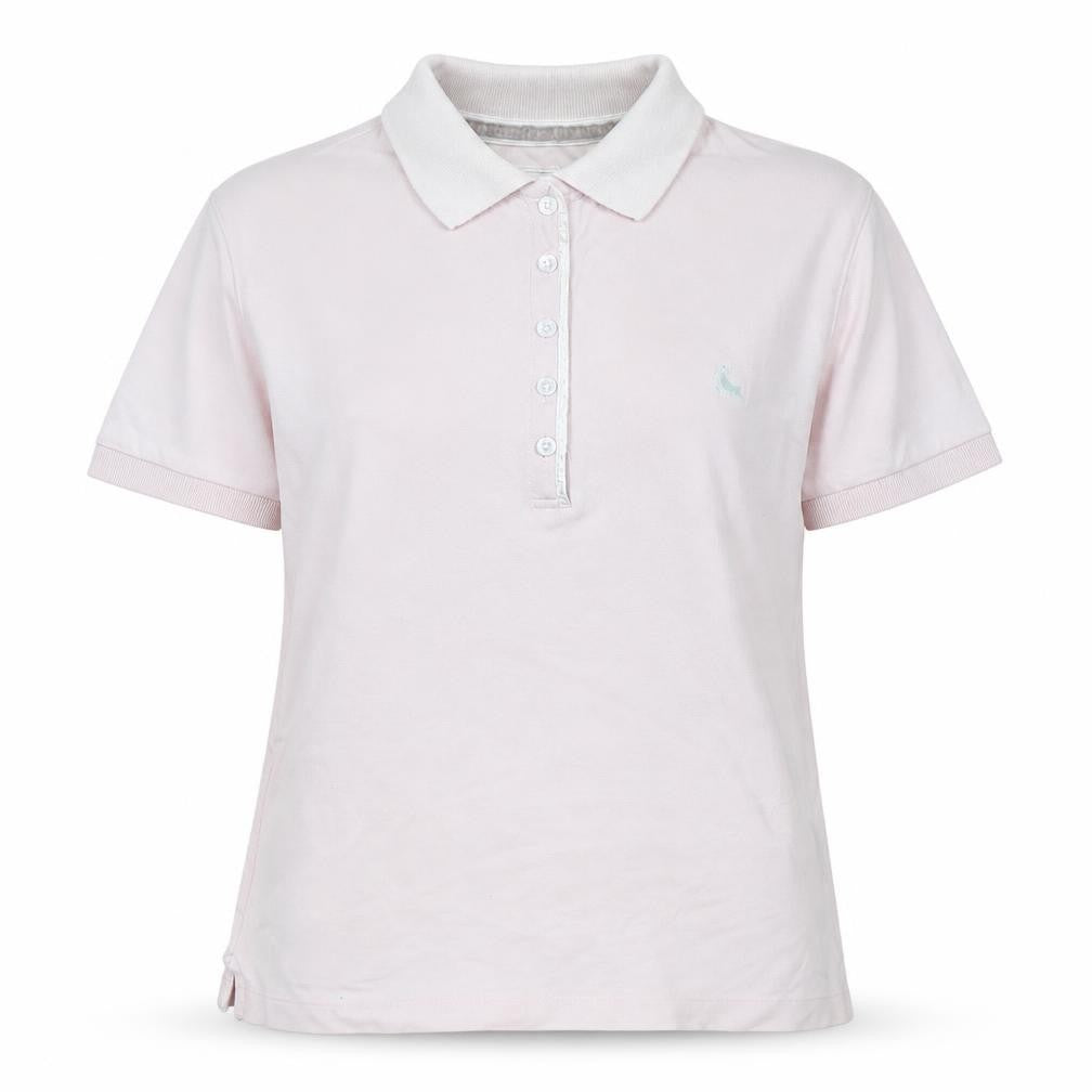 Athletic Apparel Womens Pink Cotton Basic Polo Size 14 Collared - Logo