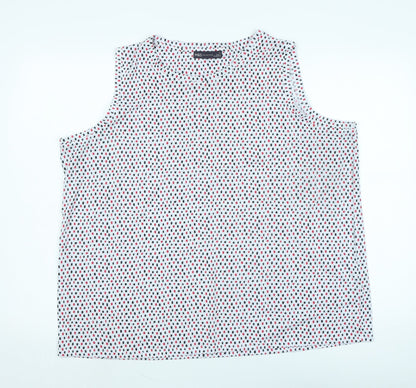 Marks & Spencer Womens White Cotton Basic Tank Size 20 Boat Neck