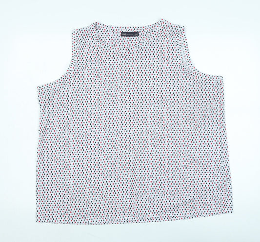 Marks and Spencer Womens White Cotton Basic Tank Size 20 Boat Neck