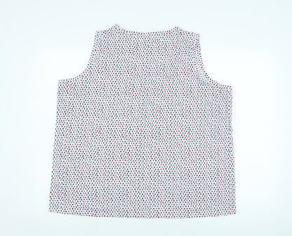 Marks & Spencer Womens White Cotton Basic Tank Size 20 Boat Neck