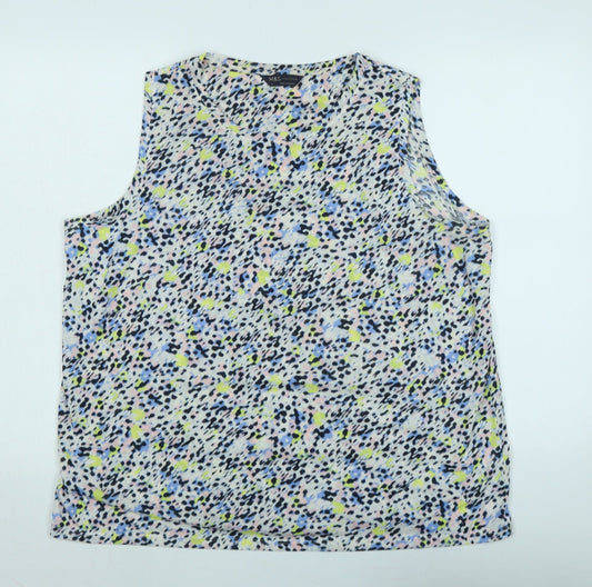Marks and Spencer Womens Multicoloured Animal Print Polyester Basic T-Shirt Size 18 Scoop Neck