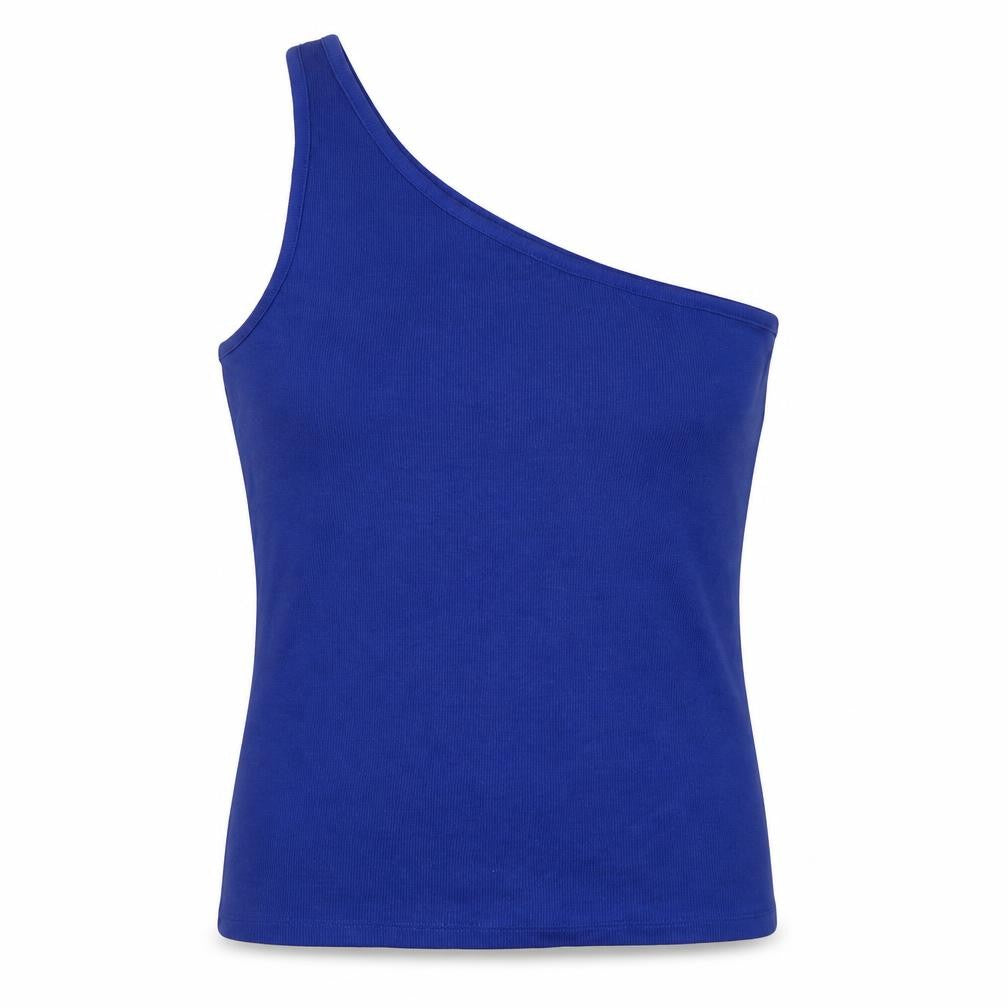 Marks & Spencer Womens Purple Cotton Basic Tank Size 14 One Shoulder