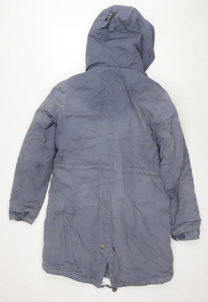 Marks & Spencer Womens Blue Parka Jacket Size 12 Zip