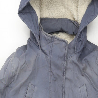 Marks & Spencer Womens Blue Parka Jacket Size 12 Zip