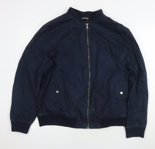 Red Herring Mens Blue Bomber Jacket Jacket Size XL Zip