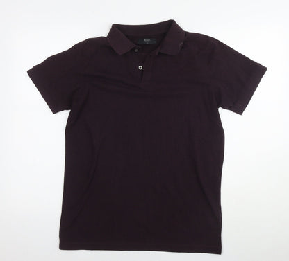 Additional front view of ACW85 men’s purple cotton polo, size M, collared pullover