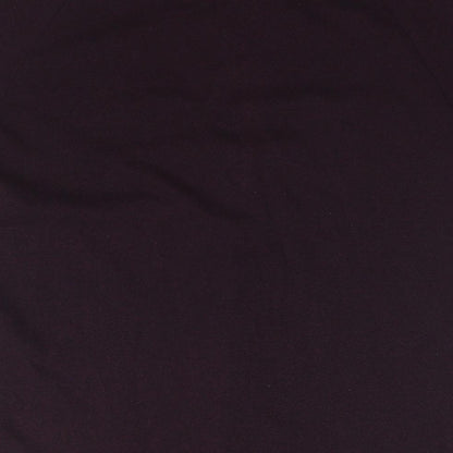 Brand and care label for ACW85 men’s purple cotton polo, size M, collared pullover