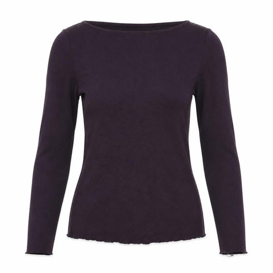 Marks and Spencer Womens Purple Acrylic Basic Blouse Size 10 Round Neck - Ribbed