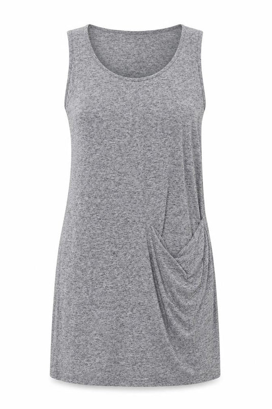 Next Womens Grey Polyester Tank Dress Size 12 Round Neck Pullover