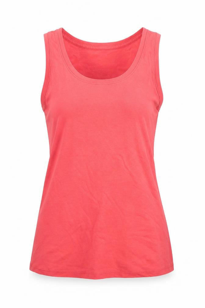 John Lewis Womens Pink Cotton Basic Tank Size 8 Round Neck