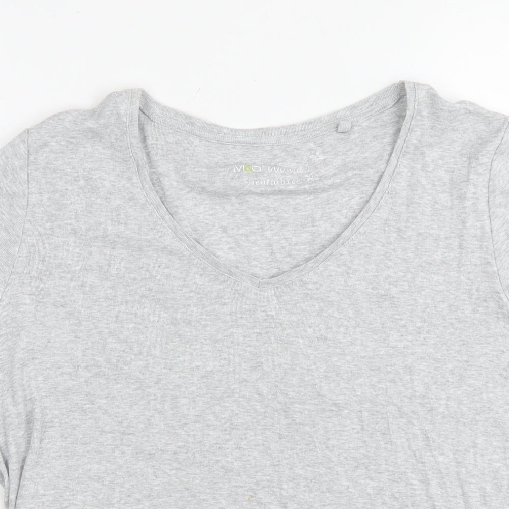 Marks and Spencer Womens Grey Cotton Basic T-Shirt Size 18 Round Neck
