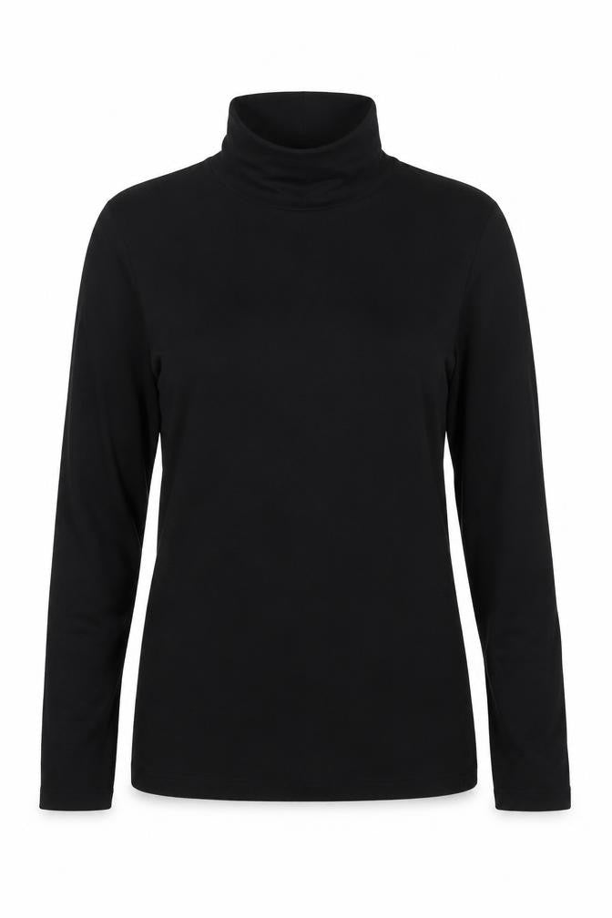 Dorothy Perkins Womens Black Viscose Basic Blouse Size 12 Roll Neck