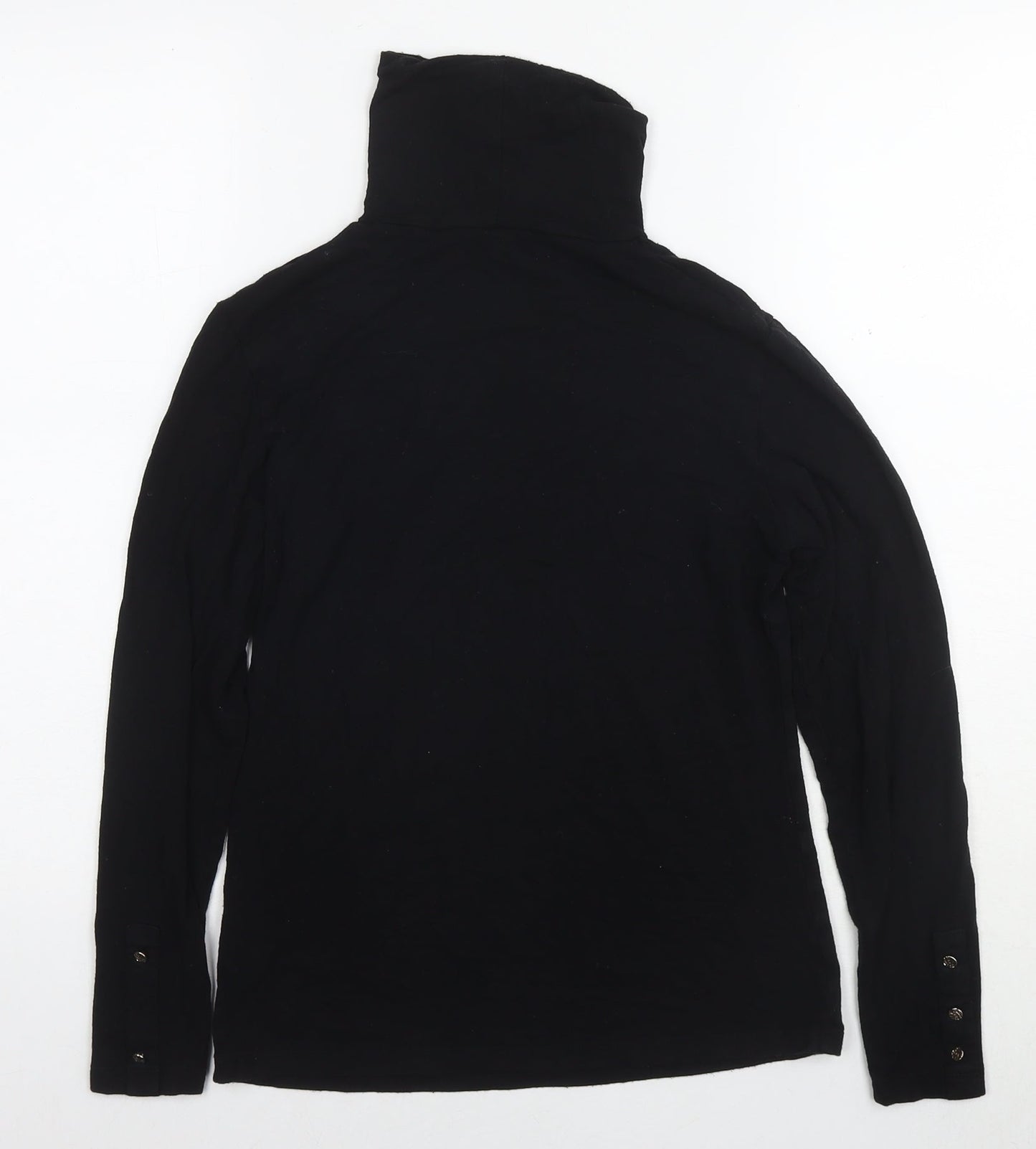 Dorothy Perkins Womens Black Viscose Basic Blouse Size 12 Roll Neck