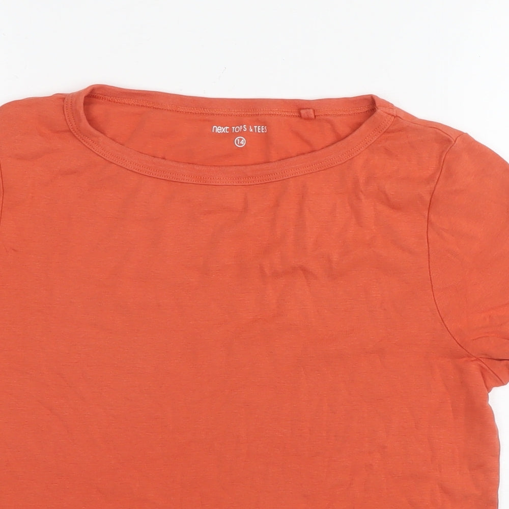 NEXT Womens Grey Cotton Basic T-Shirt Size 14 Round Neck