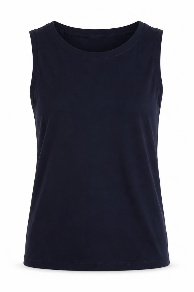 Marks & Spencer Womens Blue Polyester Basic Tank Size 6 Round Neck