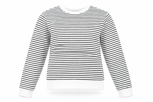 Marks and Spencer Womens White Striped Cotton Pullover Sweatshirt Size XS Pullover