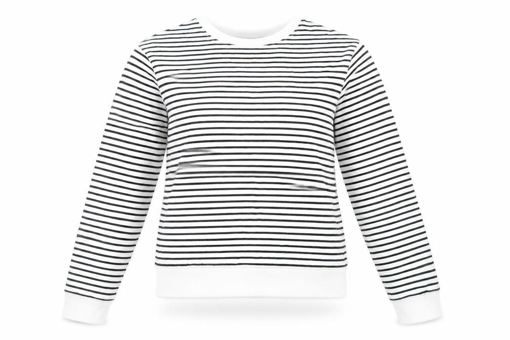 Marks & Spencer Womens White Striped Cotton Pullover Sweatshirt Size XS Pullover