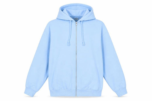 Topshop Womens Blue Cotton Full Zip Hoodie Size S Zip - Oversized