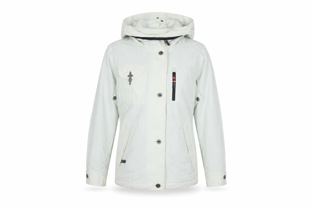 Crew Clothing Ivory Varsity Jacket Jacket Size 10 Zip - Outdoors Hooded Weathergear Technical