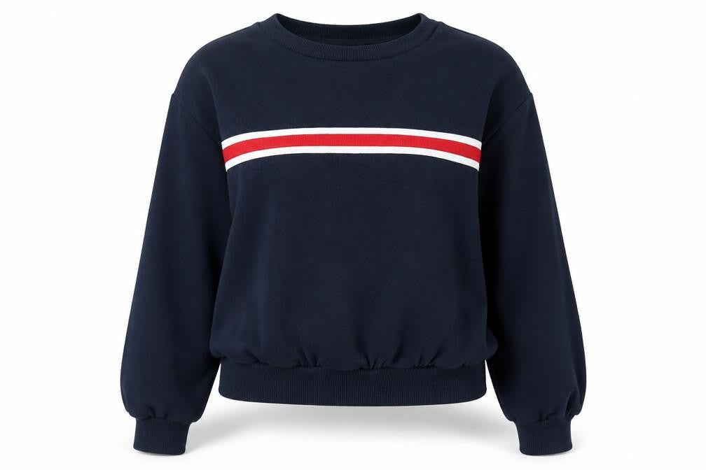 Divided by H&M Womens Blue Cotton Pullover Sweatshirt Size S Pullover - Stripe Detail