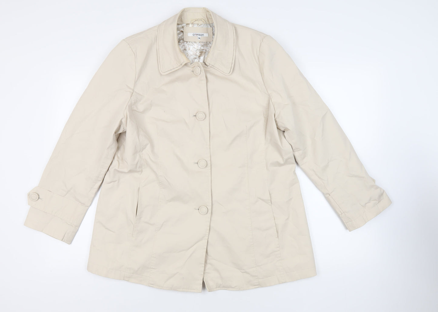 Crimson Womens Beige Jacket Size 18 Button