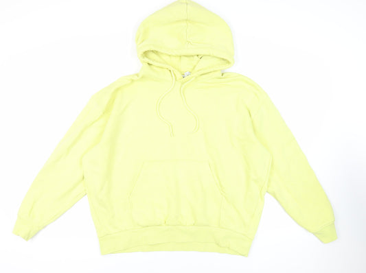 Weekday Womens Yellow Cotton Pullover Hoodie Size M Pullover - Oversized