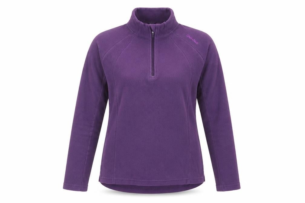 Oxylane Womens Purple Polyester Pullover Sweatshirt Size L Zip