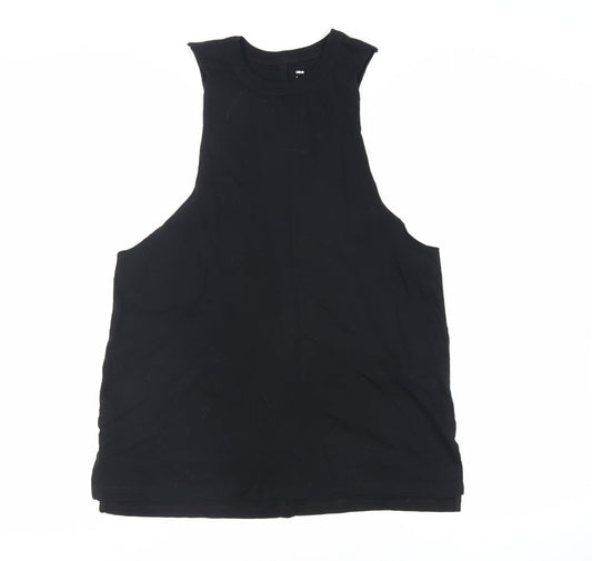 aso Womens Black Cotton Pullover Tank Size 10 Crew Neck Pullover - Gym Workout Running