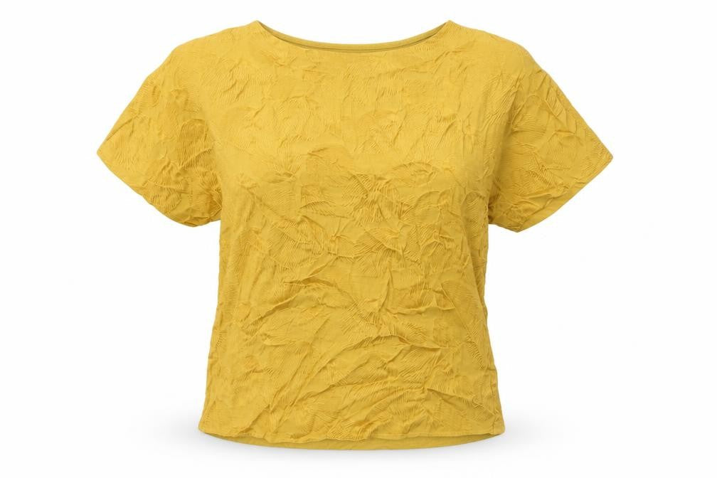 Marks & Spencer Womens Yellow Viscose Basic Blouse Size 8 Boat Neck